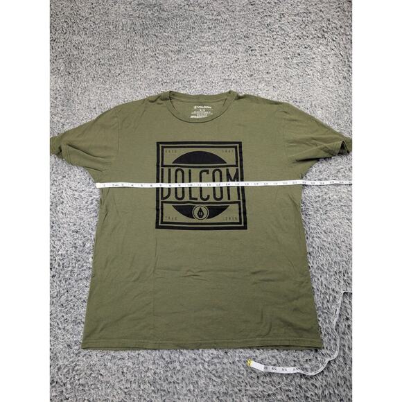 Volcom Shirt Men Extra Large Green Skater Surf Beach Hip Hop Normcore Graphic - Picture 3 of 5